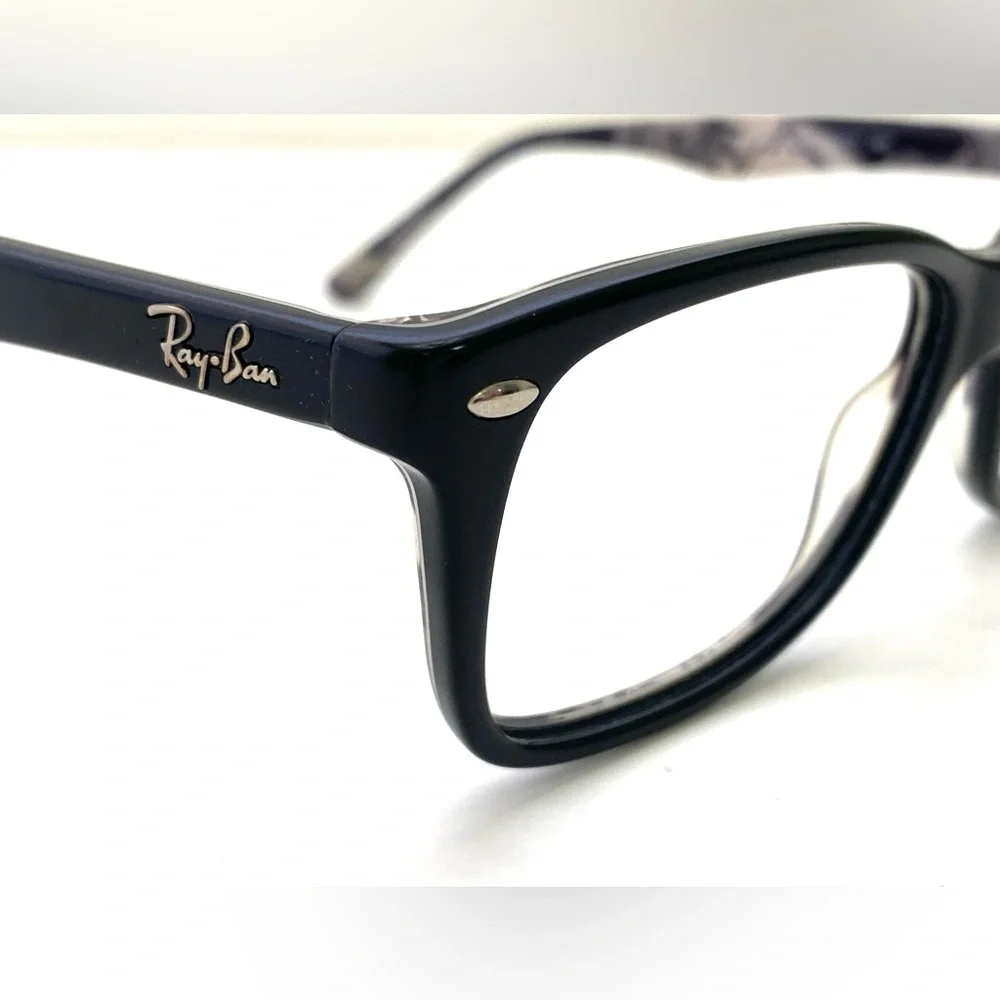 Ray Ban Women’s Marbleized Black/White Retro Wingtip Eyeglass Frames